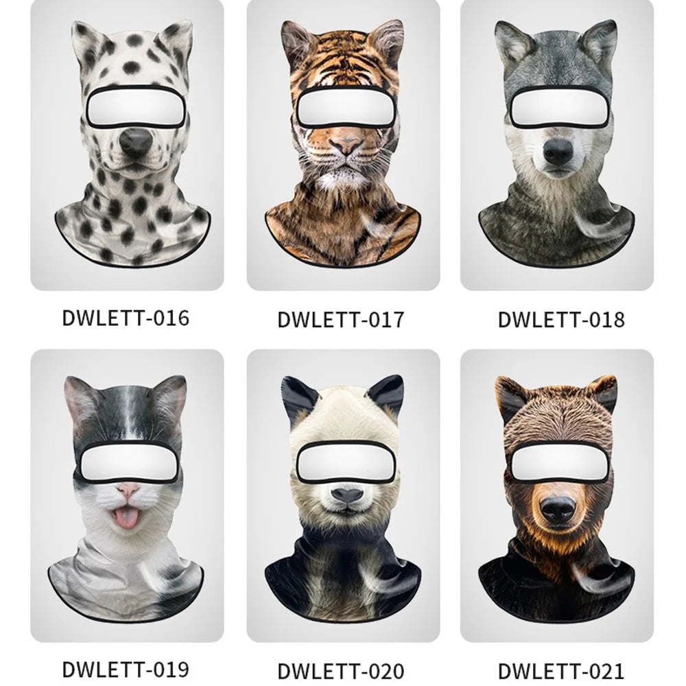 Spring Summer Cycling Balaclava Face Mask Milk Silk Full Face Sun Protection Funny Animal Print Headwear - DWLETT-001 - 6