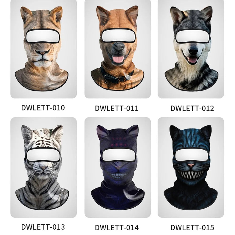 Spring Summer Cycling Balaclava Face Mask Milk Silk Full Face Sun Protection Funny Animal Print Headwear - DWLETT-001 - 7