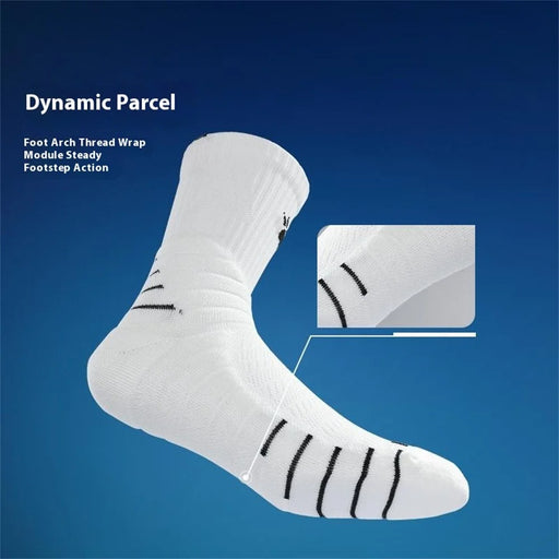 PORFIN 664 Summer Professional Sports Socks Non Slip Long Tube Breathable Soccer Socks, Size L - Red - 2