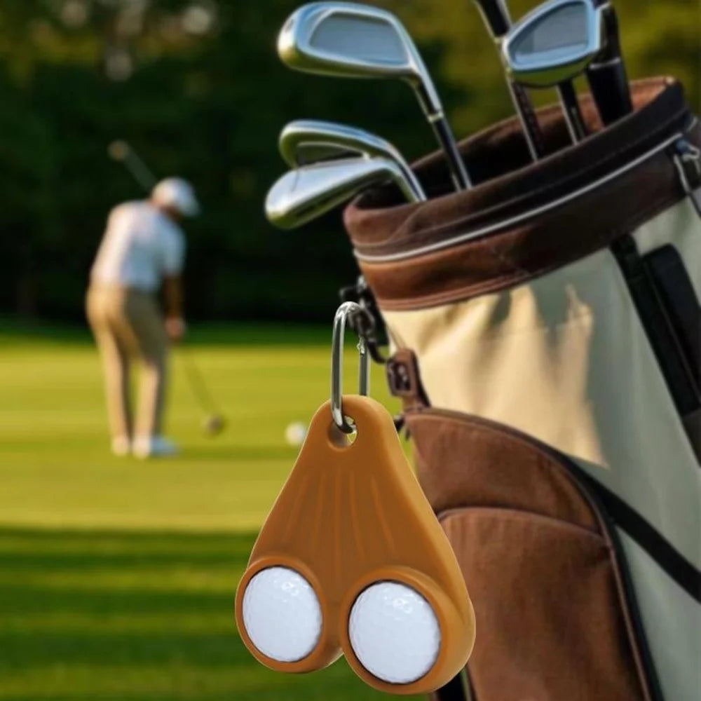 Portable Golf Ball Holder Silicone Storage Rack Belt Clip Tee Organizer with Hook for Outdoor Sports - Beige - 6