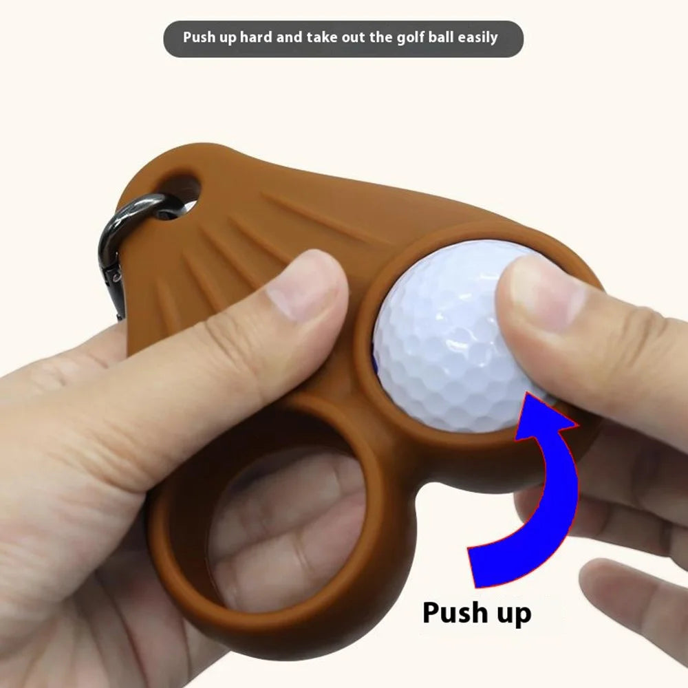 Portable Golf Ball Holder Silicone Storage Rack Belt Clip Tee Organizer with Hook for Outdoor Sports - Beige - 7