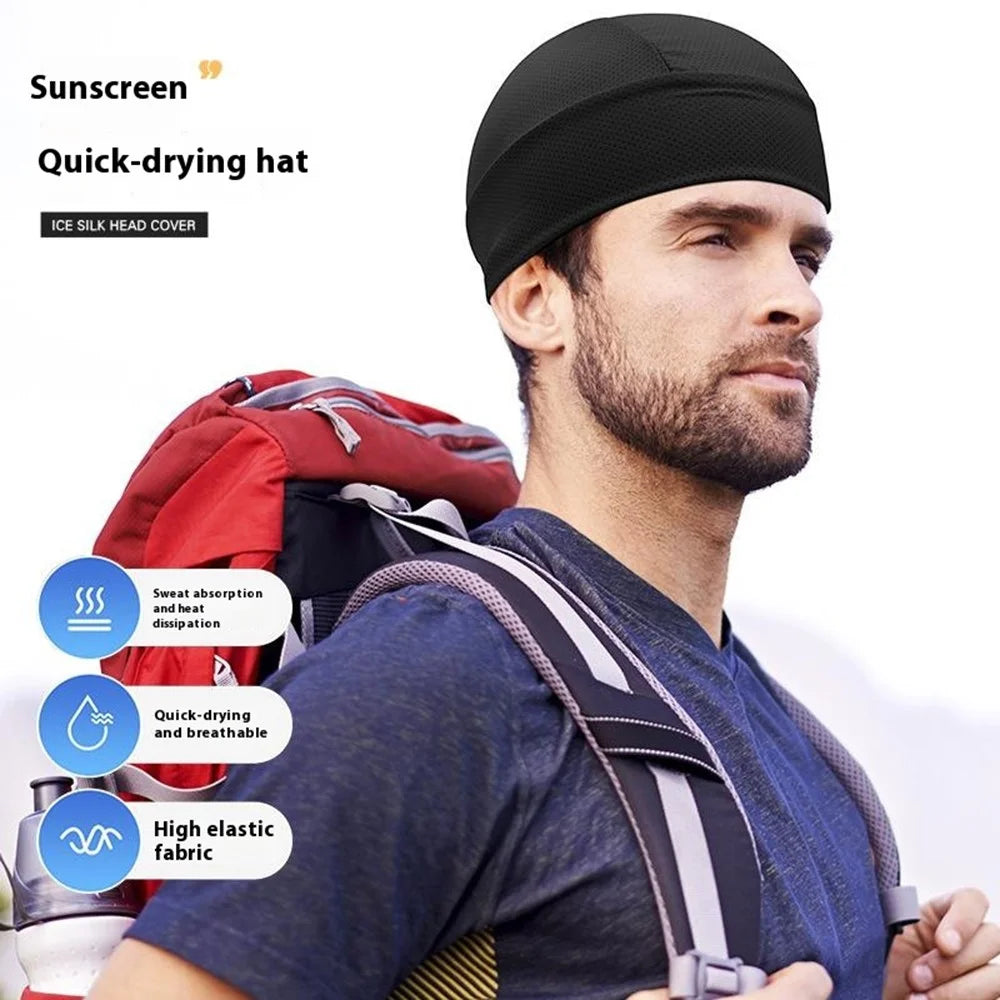 MZ002 Cycling Quick Dry Cap Summer Breathable Ice Silk Sweat Wicking High Elasticity Hat for Men Women - Camouflage Green - 2