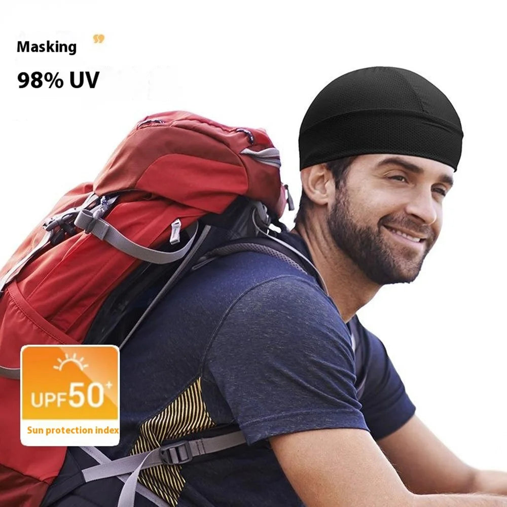 MZ002 Cycling Quick Dry Cap Summer Breathable Ice Silk Sweat Wicking High Elasticity Hat for Men Women - Camouflage Green - 3