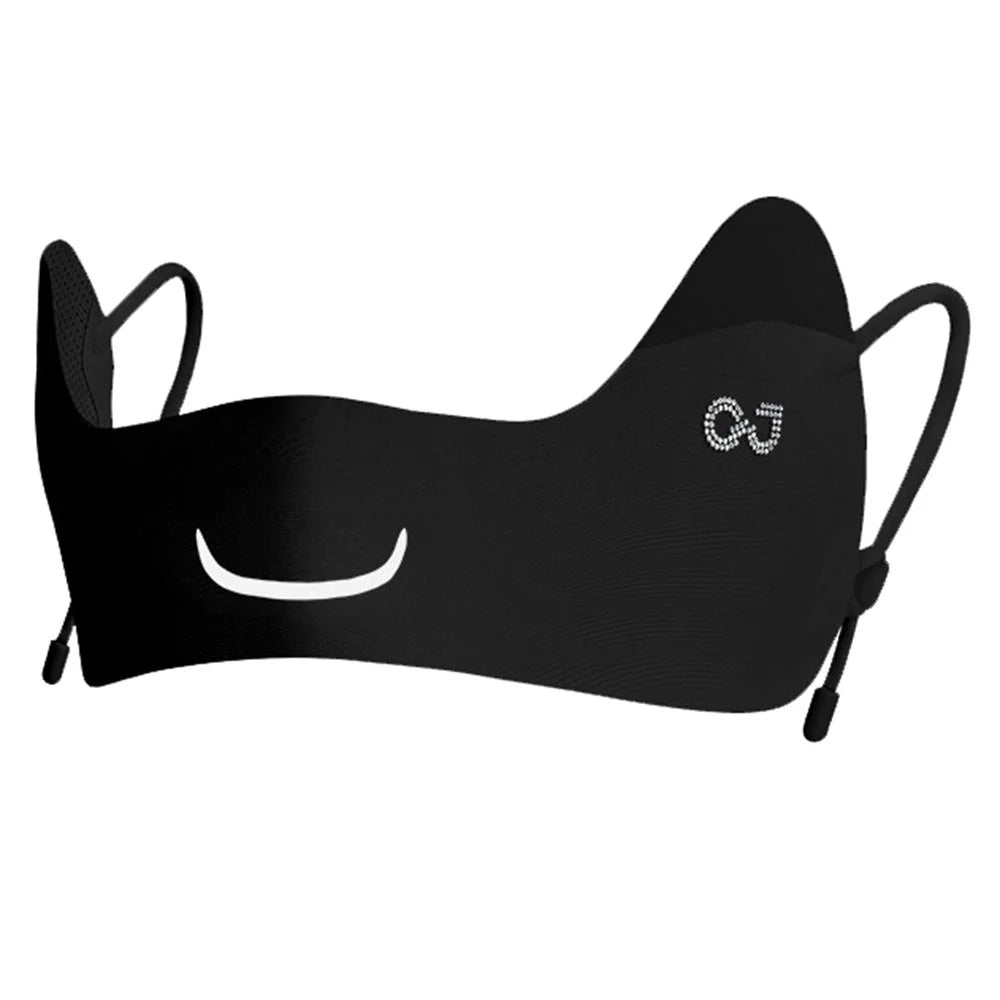 GOLOVEJOY XTJ155 Sun Protection Golf Face Mask Outdoor Sports Breathable Ice Silk Anti UV Face Shield - Black - 1