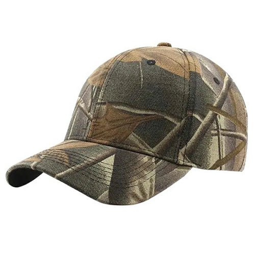 Outdoor Sun Hat Wide Brim Baseball Cap Tactical Camo Sports Hat for Hiking Camping - Leaves Print - 1