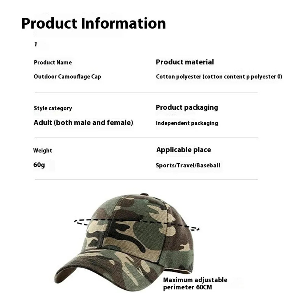 Outdoor Sun Hat Wide Brim Baseball Cap Tactical Camo Sports Hat for Hiking Camping - Leaves Print - 5