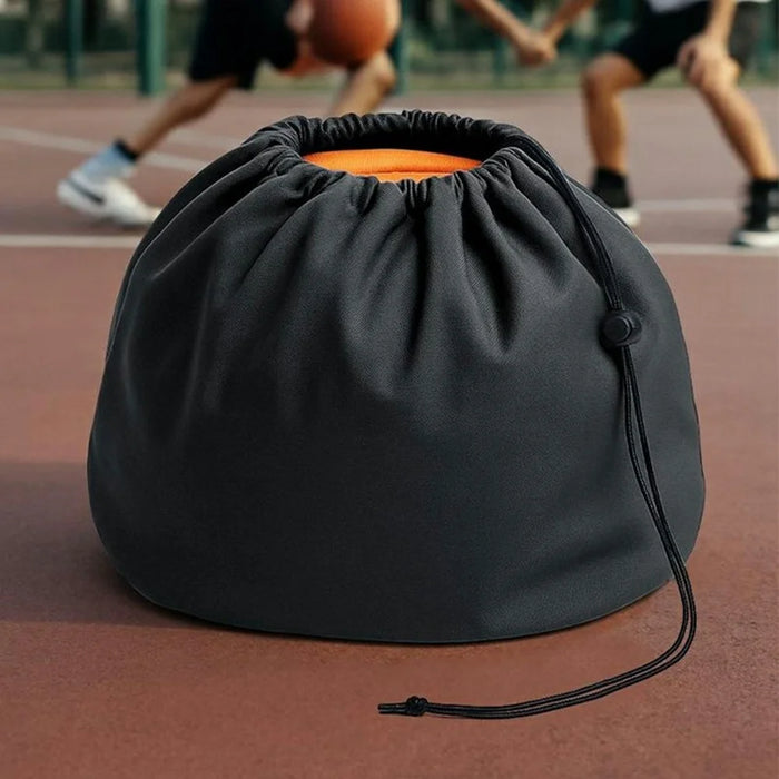 42x30cm Outdoor Sports Drawstring Bag Portable Foldable Students Basketball Storage Bag - Dark Grey - 6