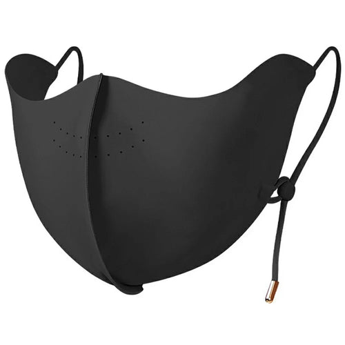 Ice Silk Face Mask Women Cycling UV Protection Eye Corner Shield Adjustable Ear Loops Mask - Black - 1