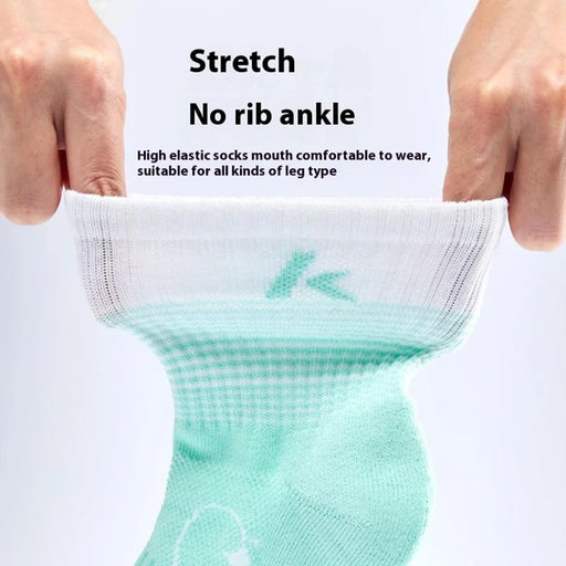 PORFIN JCB3020 Running Socks Summer Athletic Socks Quick Dry Non Slip Sports Ankle Socks, Size M: 34-38 - Lake Blue - 2