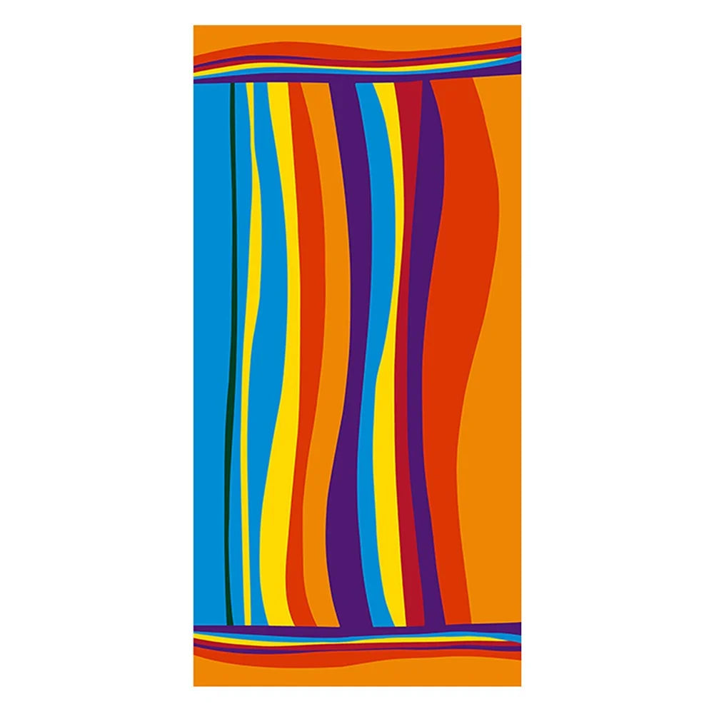 100x180cm Beach Towel Microfiber Quick Dry Absorbent Color Stripe Multipurpose Travel Swimming Towel - 1