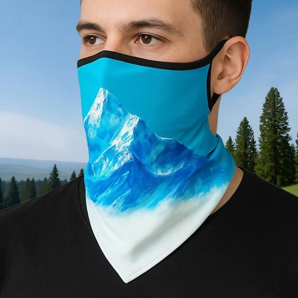 Outdoor Sports Hanging Ears Triangle Scarf Face Mask Sun Protection Milk Silk Neck Gaiter - QXSJJ-053 - 3