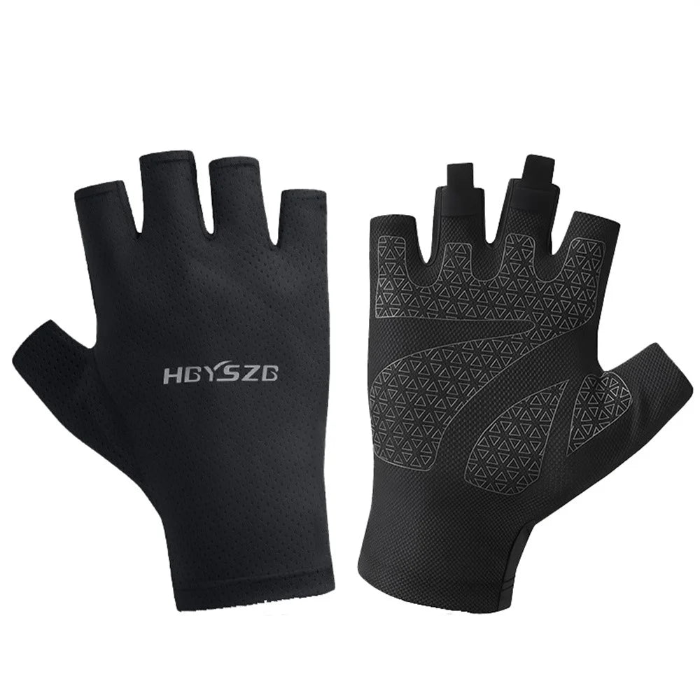 HGYSZG 1 Pair Size L Cycling Summer Thin Half Finger Gloves Fitness Strength Training Unisex Gloves - Black - 1