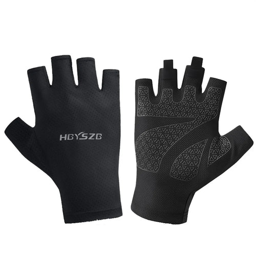 HGYSZG 1 Pair Size L Cycling Summer Thin Half Finger Gloves Fitness Strength Training Unisex Gloves - Black - 1