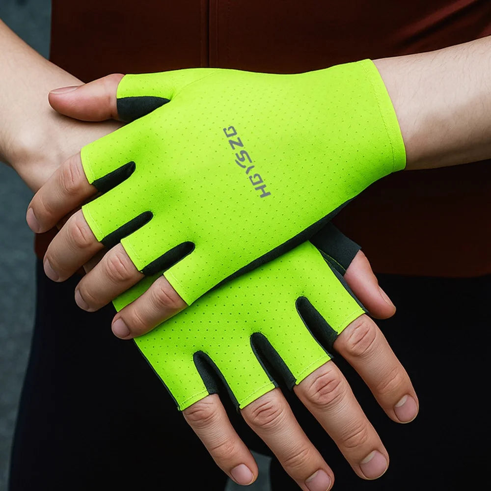 HGYSZG 1 Pair Size L Cycling Summer Thin Half Finger Gloves Fitness Strength Training Unisex Gloves - Black - 2