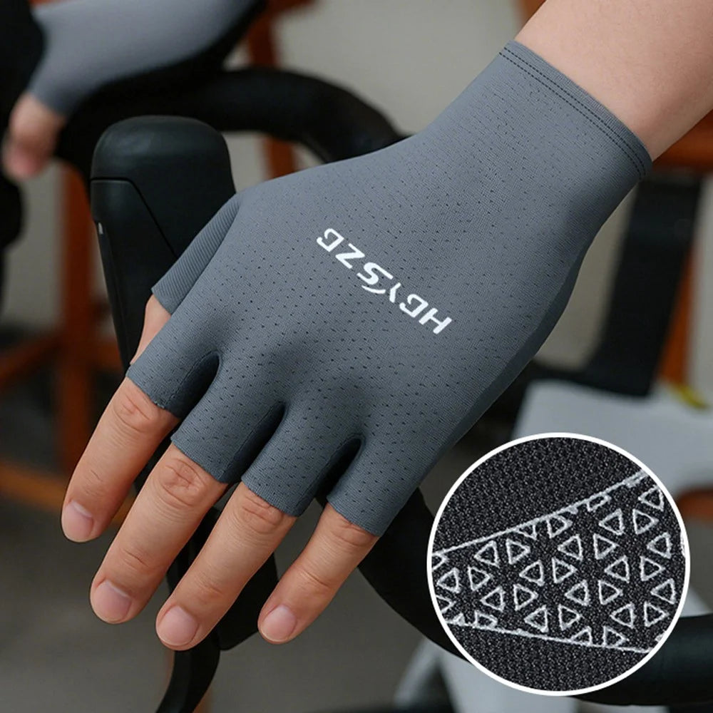 HGYSZG 1 Pair Size L Cycling Summer Thin Half Finger Gloves Fitness Strength Training Unisex Gloves - Black - 3