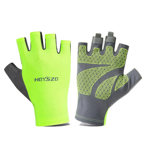 HGYSZG 1 Pair Size XL Cycling Summer Thin Half Finger Gloves Fitness Strength Training Unisex Gloves - Fluorescent Green - 1