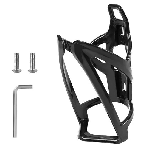 Integrated Bike Water Bottle Cage MTB Road Bicycle Lightweight Bottle Holder with Screws + Wrench - Black - 1