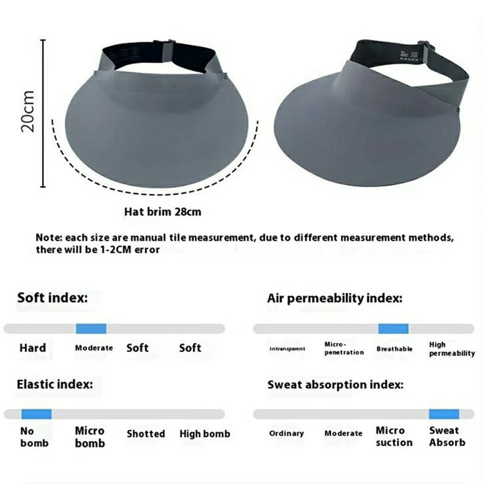 Foldable Wide Brim Hollow Top Sun Hat Women UV Protection Breathable Ice Silk Running Visor Cap - Dark Grey - 6