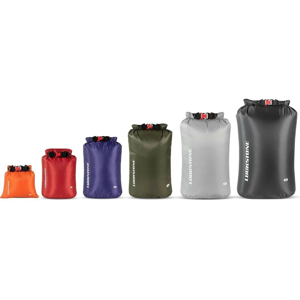LUCKSTONE 6Pcs Dry Bag Set Lightweight Outdoor Waterproof Storage Bag 1.5L / 3L / 5L / 12L / 20L / 35L, with 2 Shoulder Straps - 1