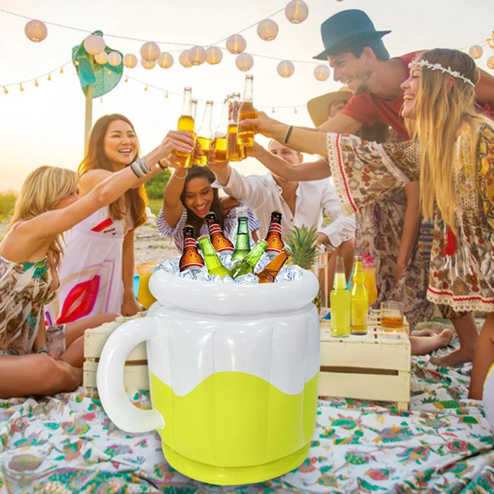 YX-PJBBT Pool Beach Outdoor Inflatable PVC Ice Bucket Beer Holder Cup Portable Drink Cooling Container - 5