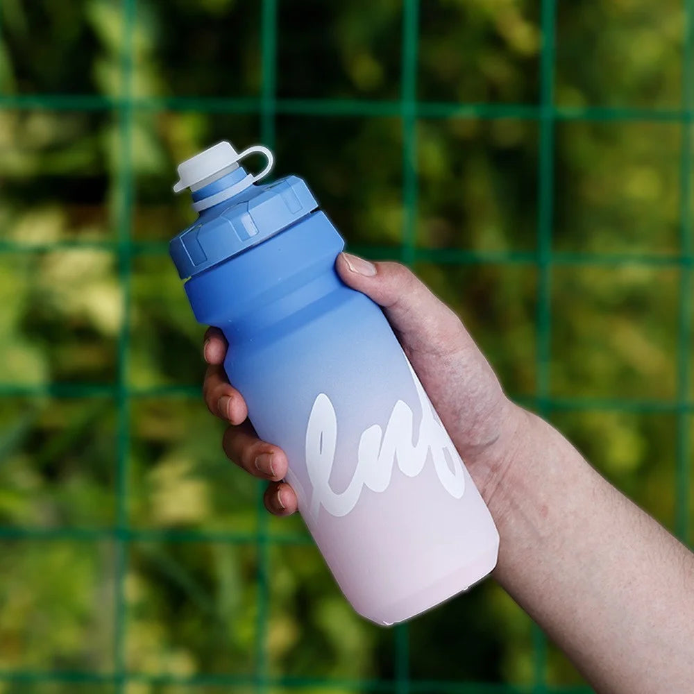 650ml Outdoor Sports LDPE Water Bottle Camping Cycling Hiking Gradient Leakproof Squeeze Bottle (BPA Free, No FDA) - Blue / Purple - 2