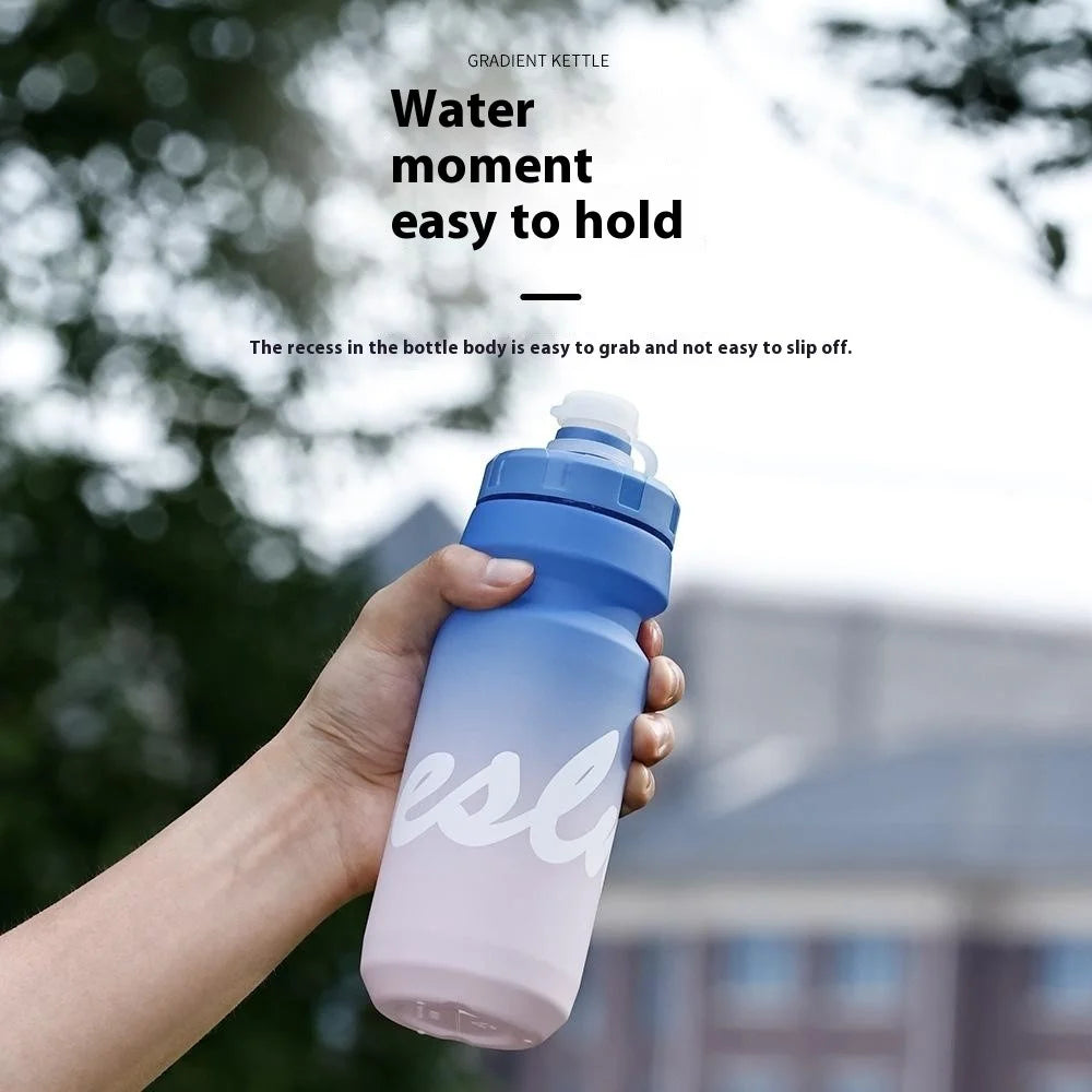 650ml Outdoor Sports LDPE Water Bottle Camping Cycling Hiking Gradient Leakproof Squeeze Bottle (BPA Free, No FDA) - Blue / Purple - 4
