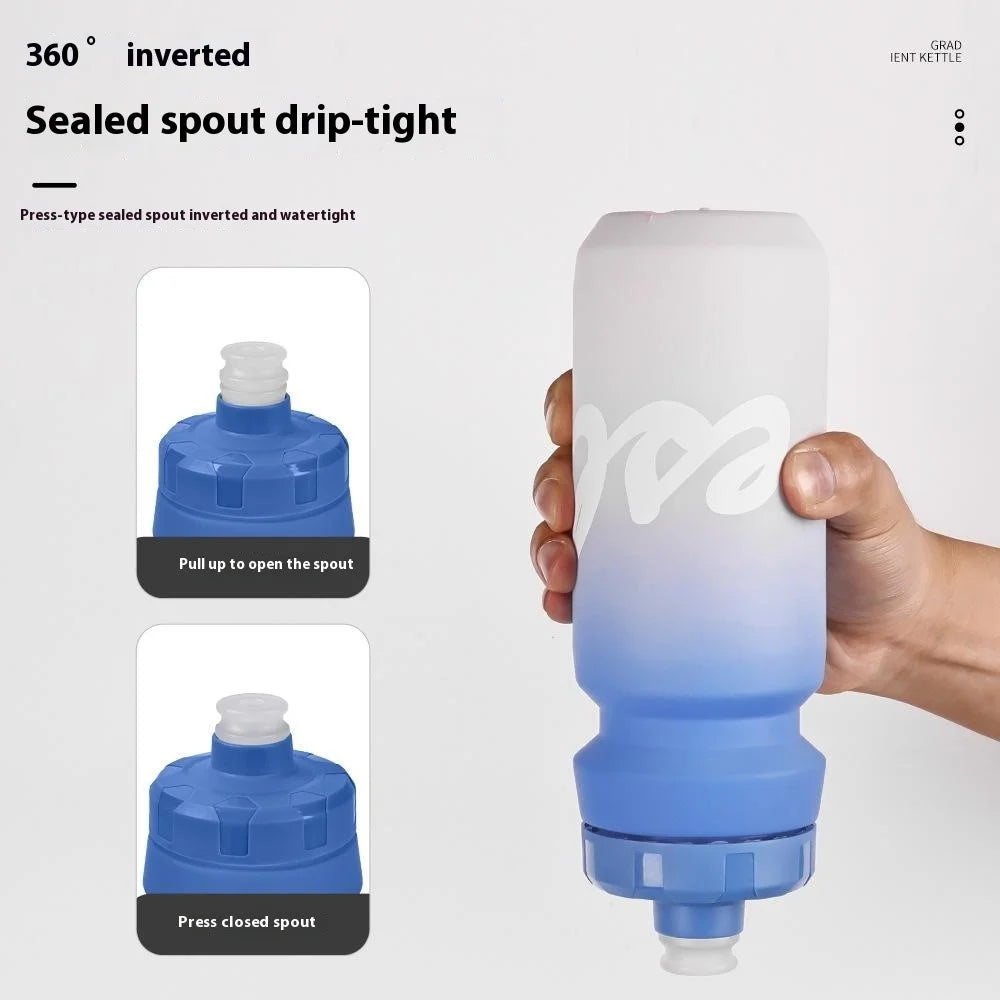 650ml Outdoor Sports LDPE Water Bottle Camping Cycling Hiking Gradient Leakproof Squeeze Bottle (BPA Free, No FDA) - Blue / Purple - 5