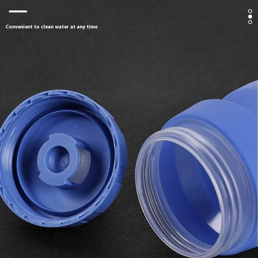650ml Outdoor Sports LDPE Water Bottle Camping Cycling Hiking Gradient Leakproof Squeeze Bottle (BPA Free, No FDA) - Blue / Purple - 7