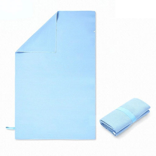 GOLOVEJOY LJ05 Beach Towel Wrap with Button Quick Dry Absorbent Swimsuit Cover Up, 80 x 130cm - Sky Blue - 1