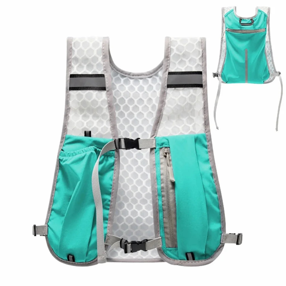 Outdoor Hydration Backpack Lightweight Vest Cycling Hiking Trail Running Unisex Water Bladder Daypack - Baby Blue - 2
