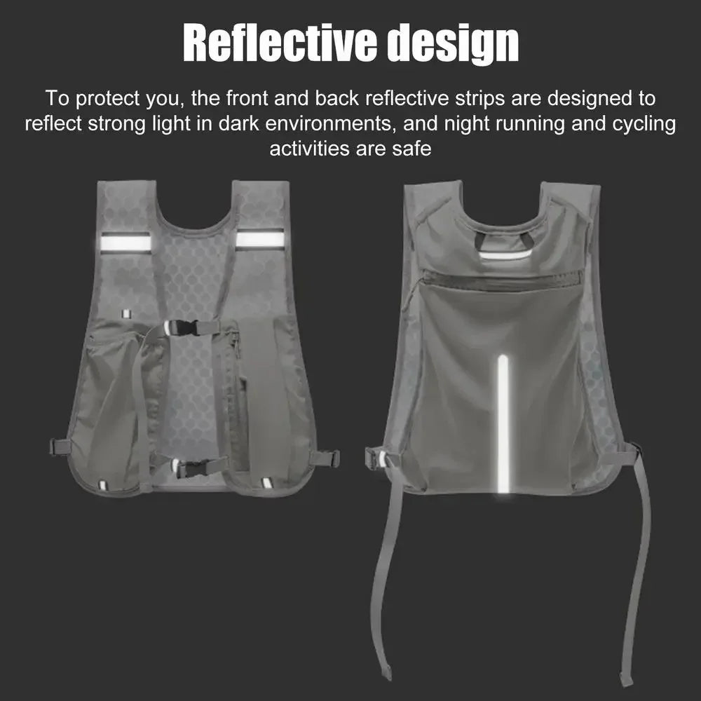 Outdoor Hydration Backpack Lightweight Vest Cycling Hiking Trail Running Unisex Water Bladder Daypack - Baby Blue - 6