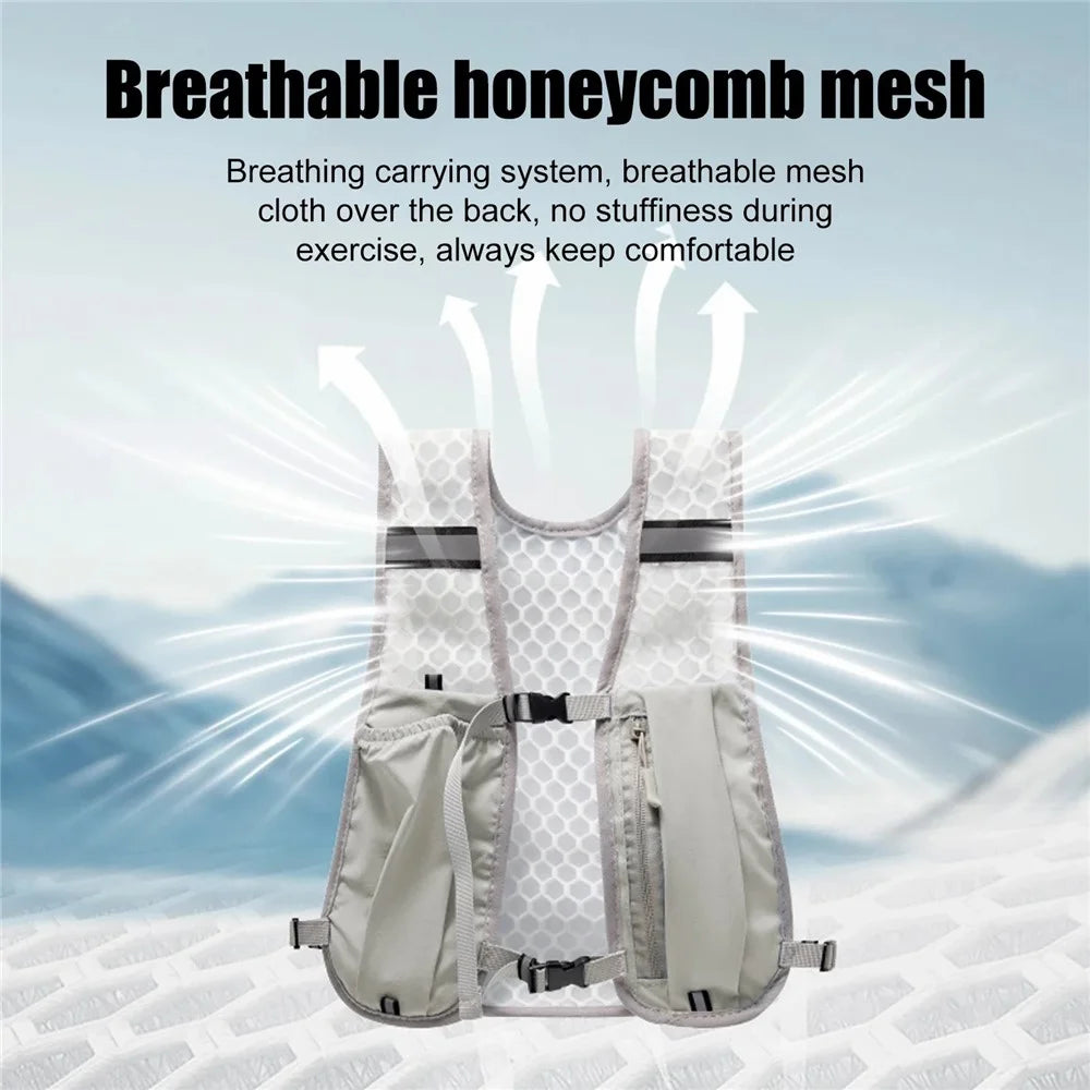 Outdoor Hydration Backpack Lightweight Vest Cycling Hiking Trail Running Unisex Water Bladder Daypack - Baby Blue - 7