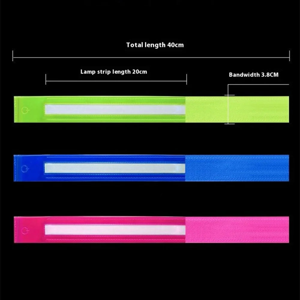 L8 2Pcs USB Rechargeable Reflective Armband Cycling Night Running Sports LED Light Arm Band - Green - 6