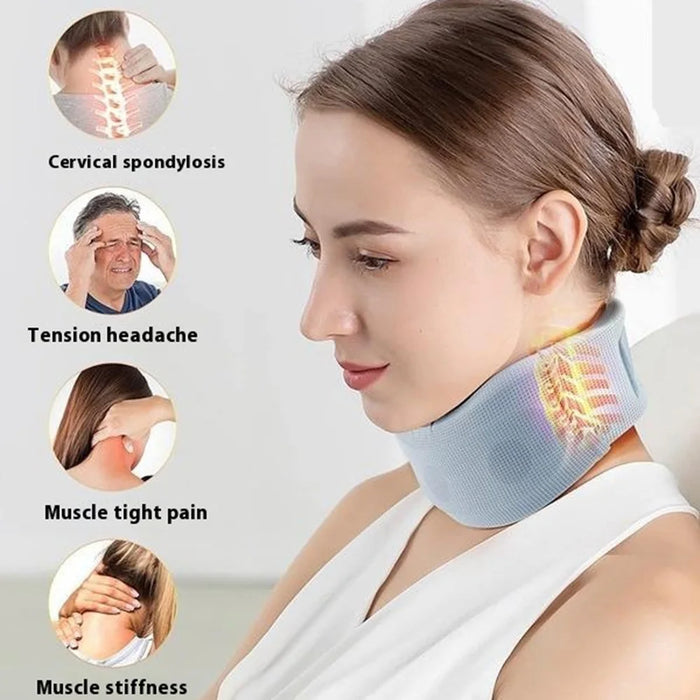 YF-JZ026 Neck Posture Corrector Breathable Ice Silk Collar Cervical Support Anti Forward Head Traction Device - Light Grey / M - 2