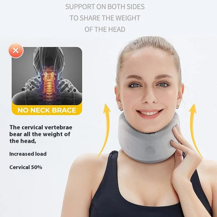 YF-JZ026 Neck Posture Corrector Breathable Ice Silk Collar Cervical Support Anti Forward Head Traction Device - Light Grey / M - 6