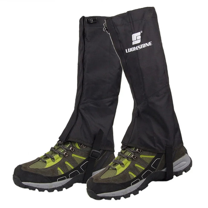 LUCKSTONE 1 Pair Waterproof Leg Protector Gaiter Cover for Skiing Trekking Backpacking Hiking Camping, Size M - 1