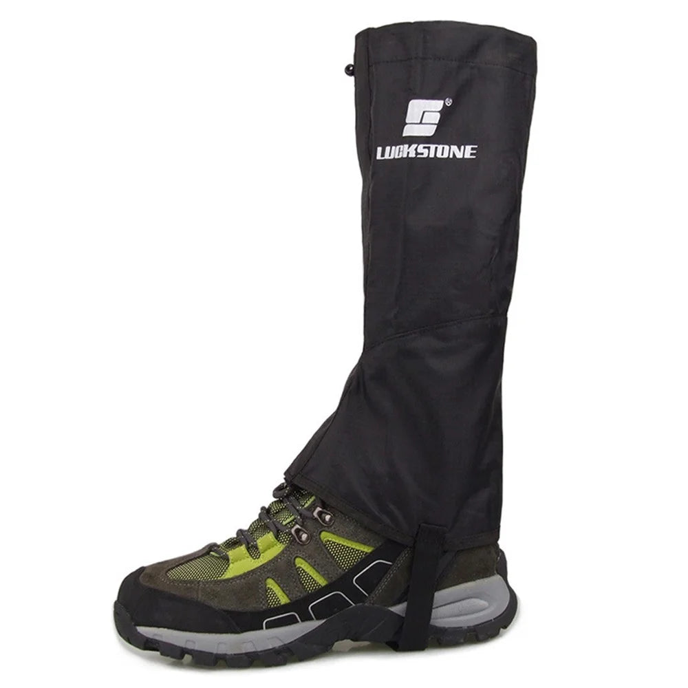 LUCKSTONE 1 Pair Waterproof Leg Protector Gaiter Cover for Skiing Trekking Backpacking Hiking Camping, Size M - 2