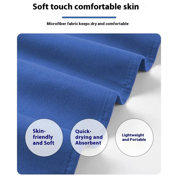 Beach Chair Cover Pool Patio Quick Dry Absorbent Microfiber Lounger Protector with Side Pocket, 75x215cm - Sky Blue - 4