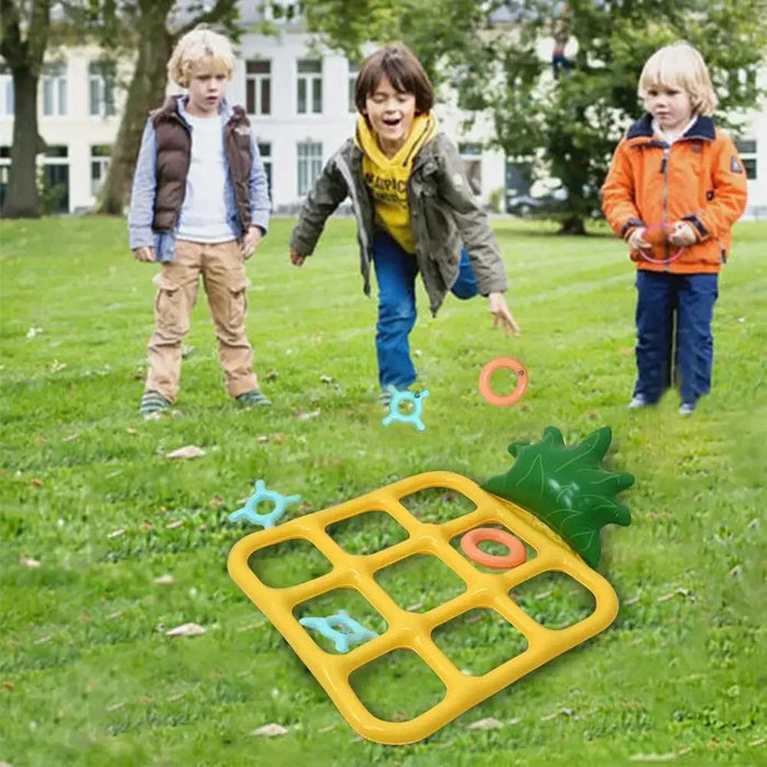 Inflatable Pineapple Ring Toss Game Party Family Fun Toy with 5 Rings + 5 Sticks - 3
