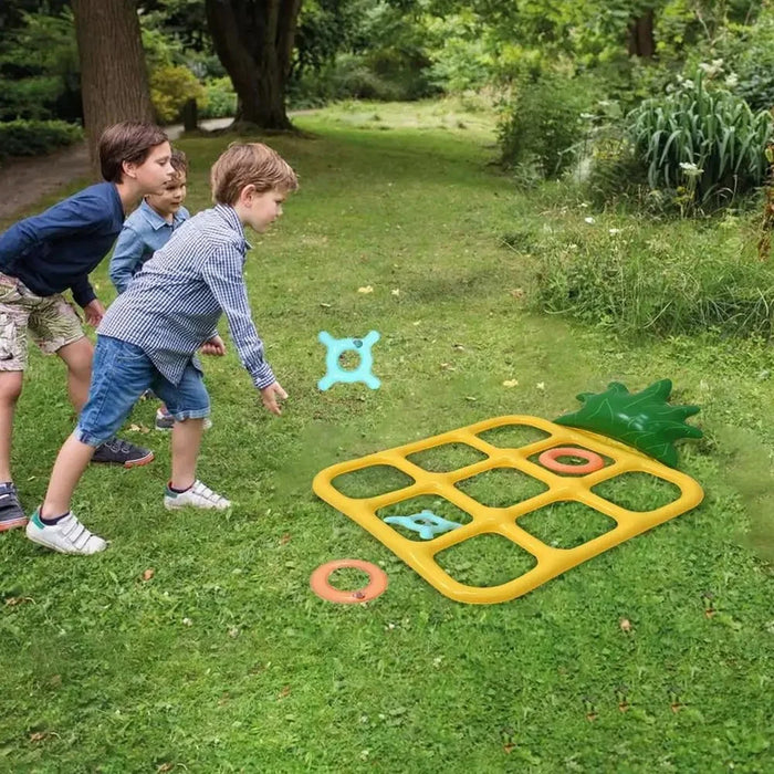 Inflatable Pineapple Ring Toss Game Party Family Fun Toy with 5 Rings + 5 Sticks - 4