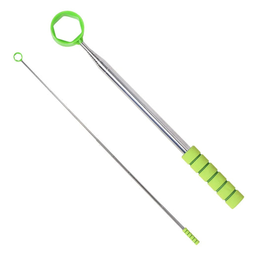 D541 Stainless Steel Golf Ball Retriever 2.7m Telescopic Picker Grabber with Comfortable EVA Grip - Green - 2