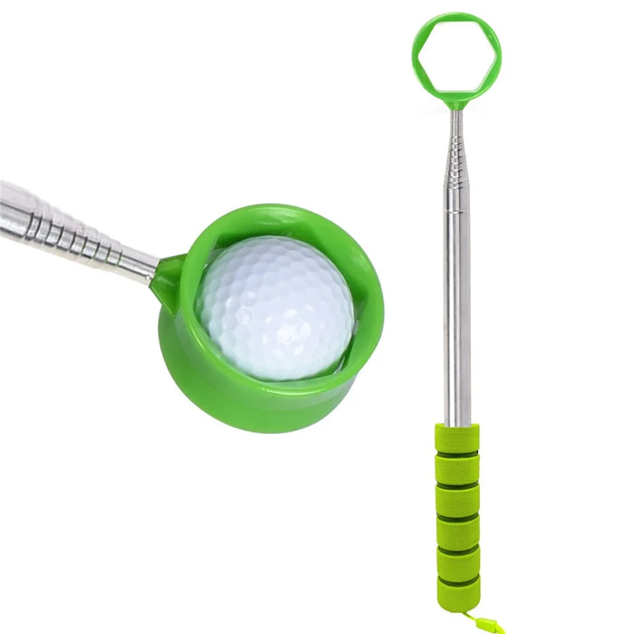 D541 Stainless Steel Golf Ball Retriever 2.7m Telescopic Picker Grabber with Comfortable EVA Grip - Green - 6