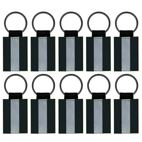 10Pcs Reflective Safety Key Ring Night Outdoor Activities Visibility Enhancing Pendants - Black - 1