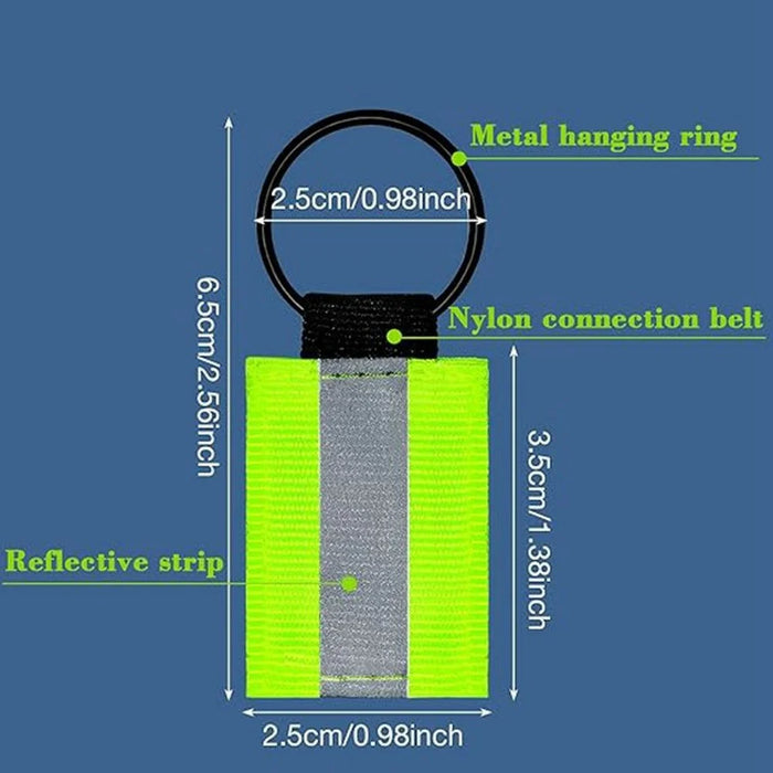 10Pcs Reflective Safety Key Ring Night Outdoor Activities Visibility Enhancing Pendants - Black - 7