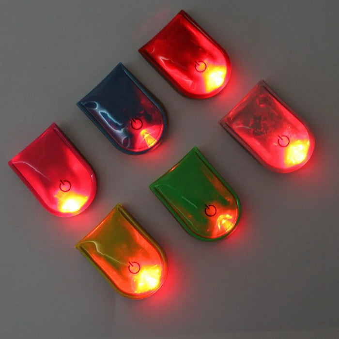 10Pcs / Set Flashing Magnetic LED Clip Lights for Night Running Safety Warning Lamp - Pink - 5