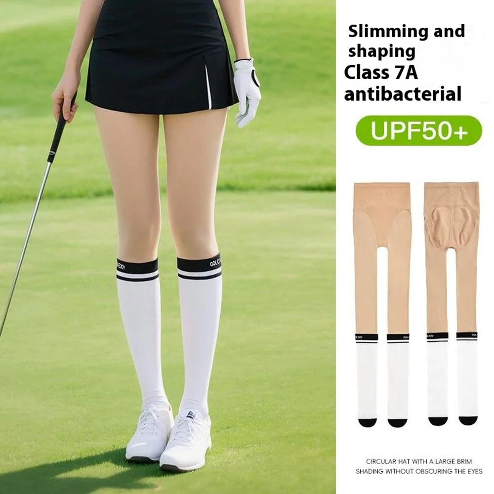 GOLOVEJOY XWZ18 UPF50+ Summer Pantyhose Butt Lifting Tights Anti Bacterial Leggings for Golf - 2