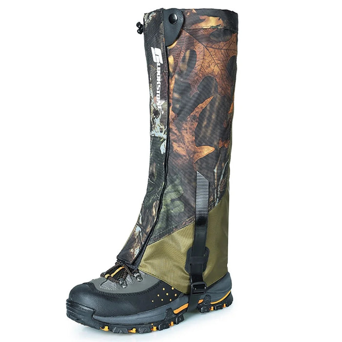 LUCKSTONE 1 Pair Outdoor Oxford Cloth Waterproof Gaiters Leg Cover Boots Shoe Covers for Hiking Camping Climbing Skiing - 5
