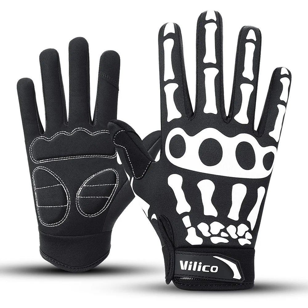 VILICO A0143 1 Pair Full Finger Cycling Gloves Road Bike MTB Bike Shock Absorbing Anti Slip Touchscreen Gloves - M - 1