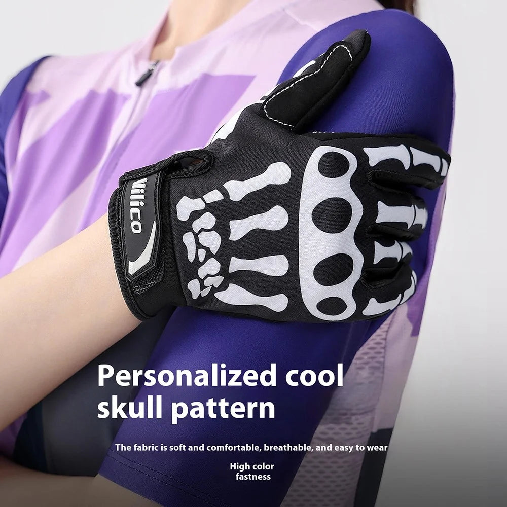VILICO A0143 1 Pair Full Finger Cycling Gloves Road Bike MTB Bike Shock Absorbing Anti Slip Touchscreen Gloves - M - 3