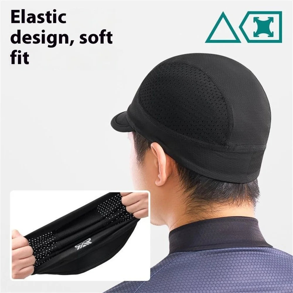 SHINEMEOTH Cycling Cap Short Brim Breathable Quick Dry Sun Protection Small Hat for Head Circumference 54-60cm - Black - 3